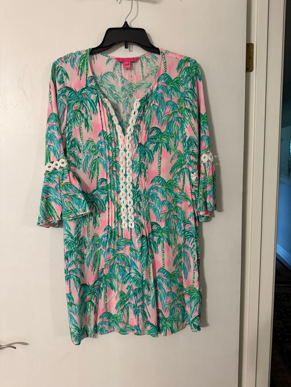 Lilly Pulitzer Pink & Green Palm Print Mini Dress